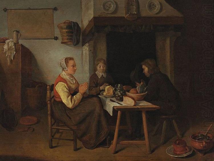 Prayer before the meal., Quirijn van Brekelenkam